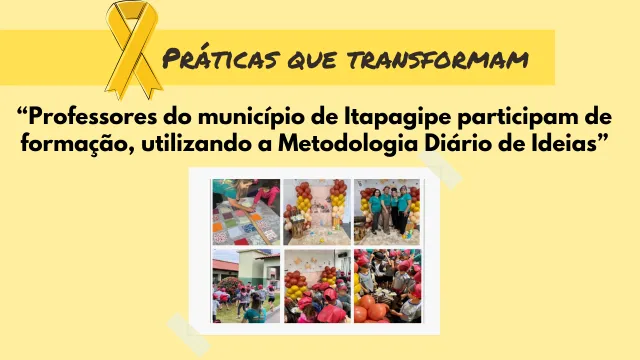 Cartaz com várias crianças em salas de aula desenvolvendo atividades