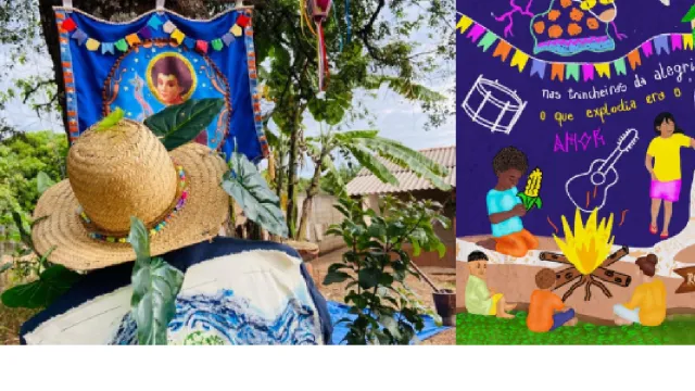 Cartaz com imagens juninas