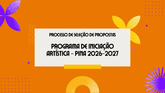 Imagem de divulgação nas cores laranja, roxa e amarela