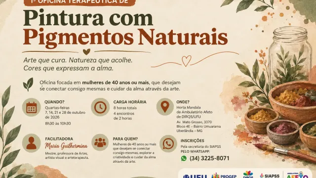 Banner informativo sobre a primeira Oficina de Pintura com Pigmentos Naturais