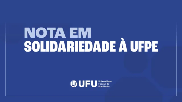 Capa com o texto "Nota em solidariedade à UFPE"