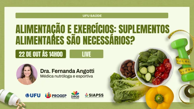 Banner informativo da live de conscientização sobre alimentação saúdavel