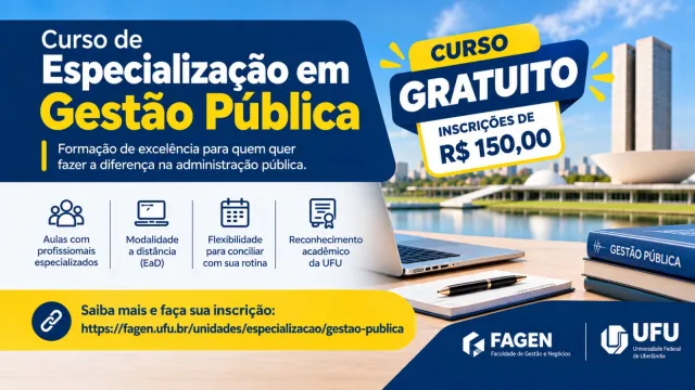 Arte de divulgação, com as informações gerais do curso e do edital de seleção