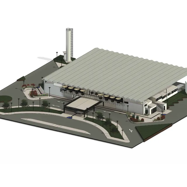 Projeção digital em 3D do projeto de reforma e reabilitação do Terminal Rodoviário de Araguari, desenvolvido pela Feciv/UFU